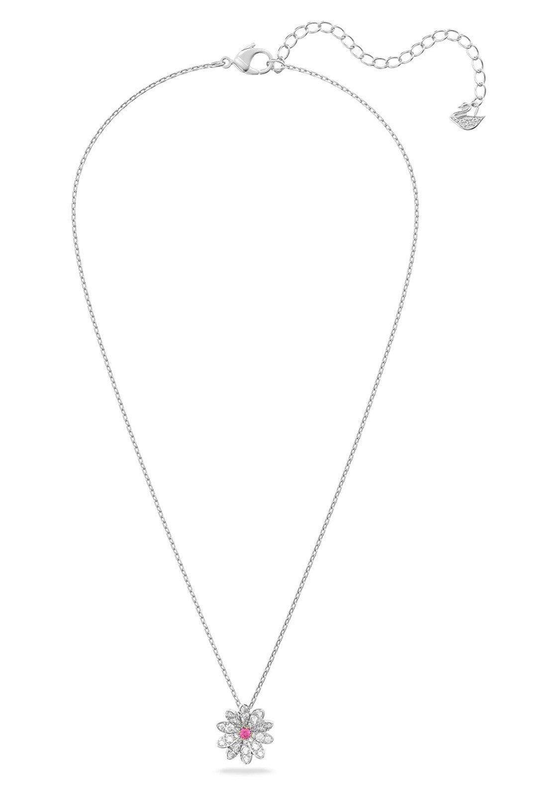 Swarovski Eternal Flower Women's Pink Crystal Rhodium-plated Necklace 5642870