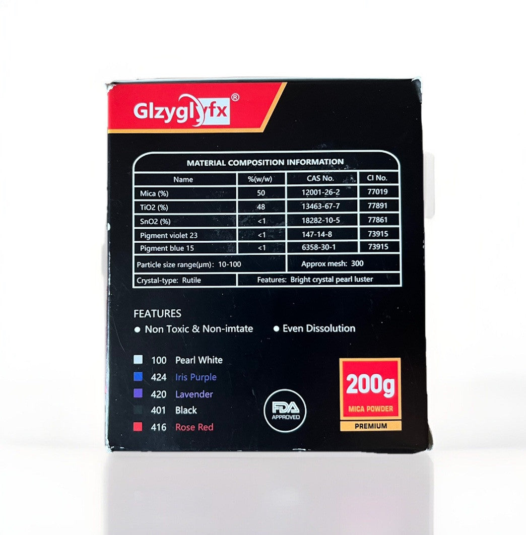 200G Premium Mica Pigment Powder - Glzyglfx Cosmetic Grade, Non-Toxic Color Blue